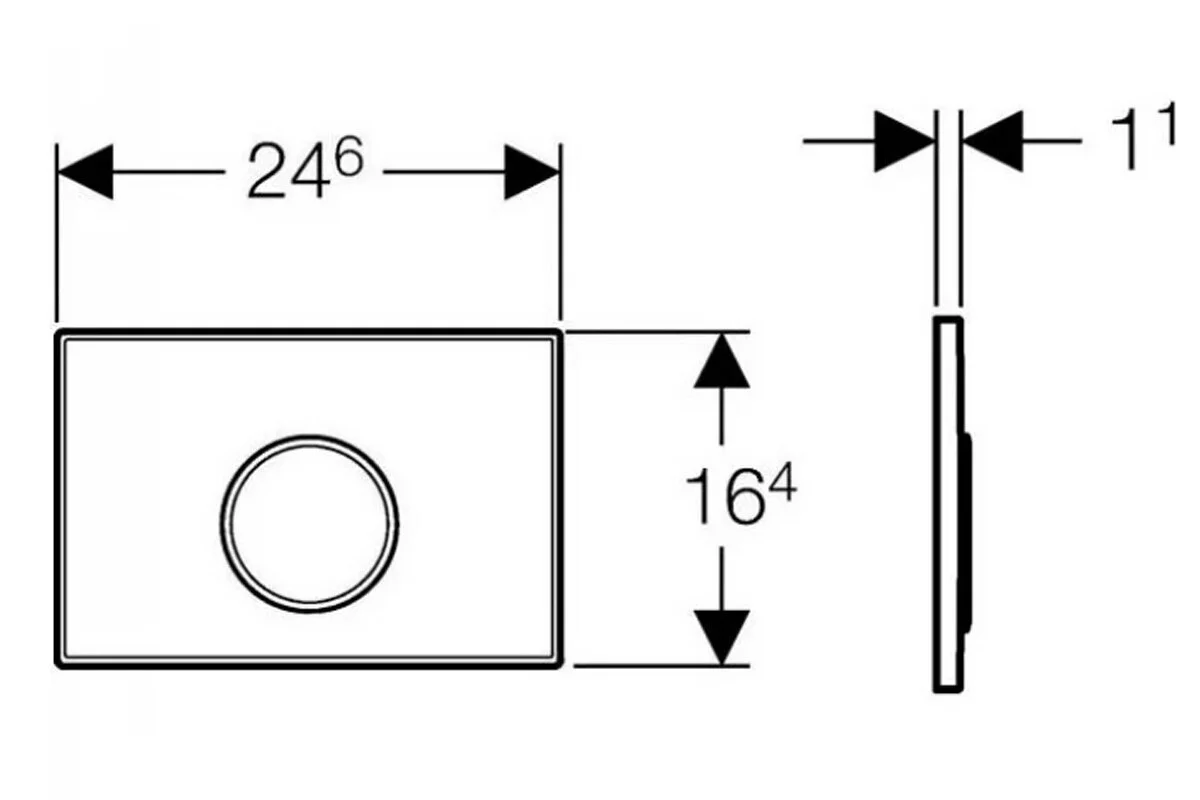 Клавиша Geberit Sigma Type 10 115.758.KM.1, цвет: черный, хром глянец - Gidratop.ru изображение