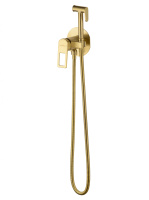 Смеситель с гигиеническим душем встраиваемый WONZON & WOGHAND FRAME, Брашированное золото (WW-88829010-BG) - Gidratop.ru изображение