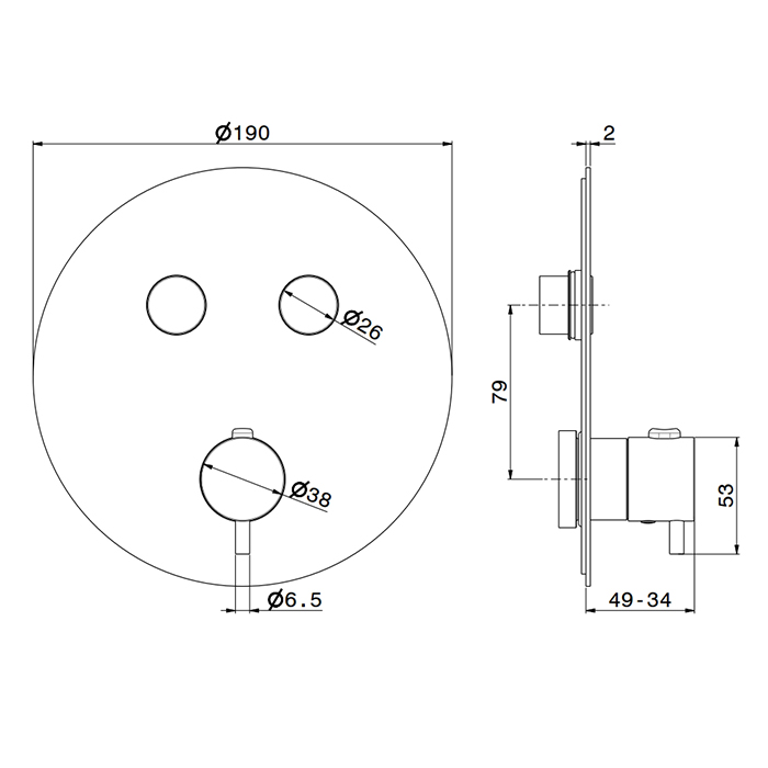 Newform X-STEEL 316 Наружная часть для термостатического смесителя, на 2 источника, переключение - кнопки (для 27751) цвет: PVD Brushed copper bronze - Gidratop.ru изображение