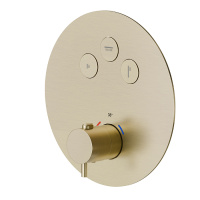 Newform X-STEEL 316 Наружная часть для термостатического смесителя, на 3 источника, переключение - кнопки (для 27752) цвет: PVD Brushed pale gold - Gidratop.ru изображение