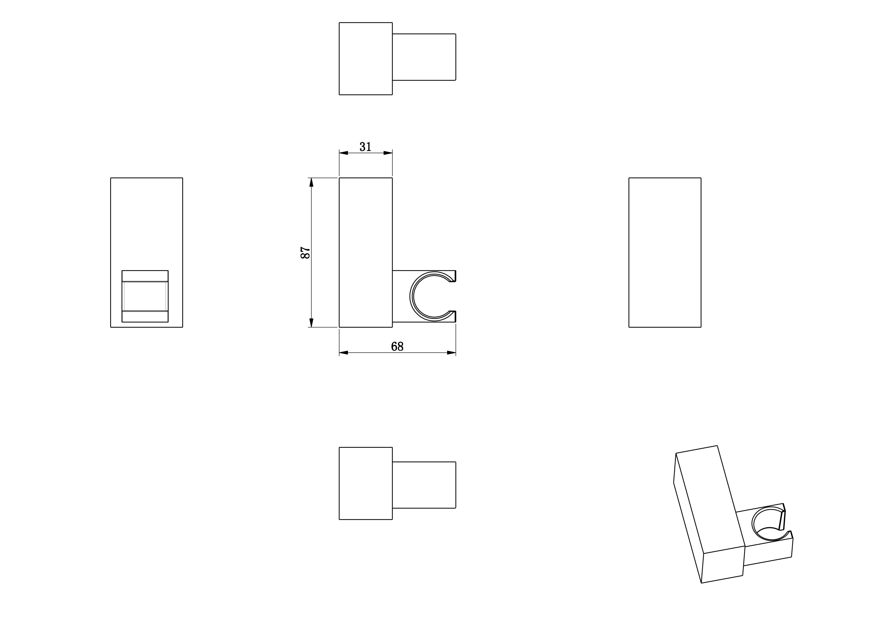 Настенный держатель WONZON & WOGHAND, Брашированное золото (WW-994201-BG) - Gidratop.ru изображение