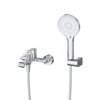 AURORA Смеситель для ванны и душа в комплекте с ручным душем, шлангом и держателем, хром AURORA-VASM-CRM - Gidratop.ru изображение