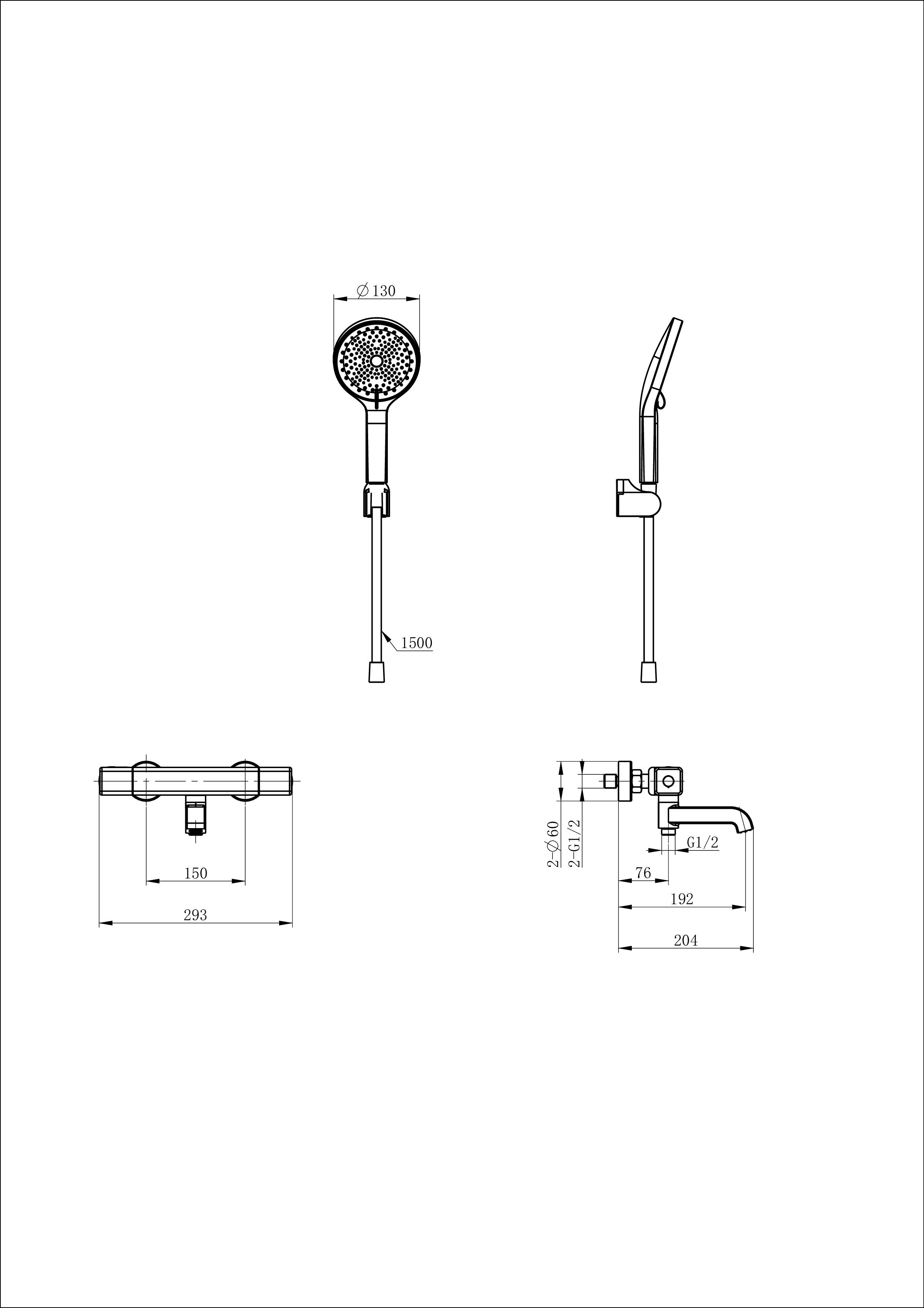 Смеситель для ванны с душем и термостатом WONZON & WOGHAND STAY 2, Хром (WW-B2016-A1-CR) - Gidratop.ru изображение