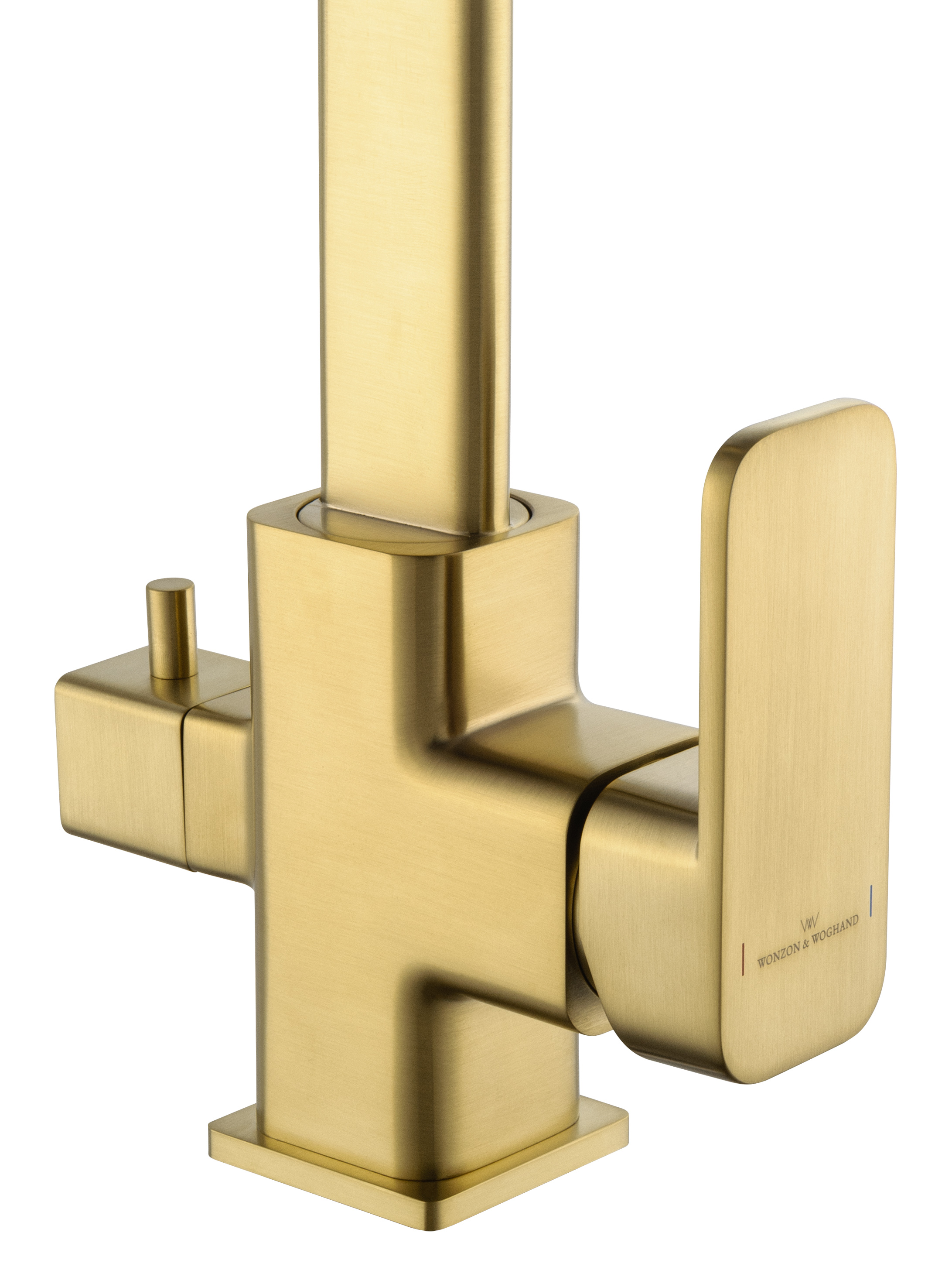 Смеситель для кухни c подключением фильтра WONZON & WOGHAND, Брашированное золото (WW-88458004-BG) - Gidratop.ru изображение