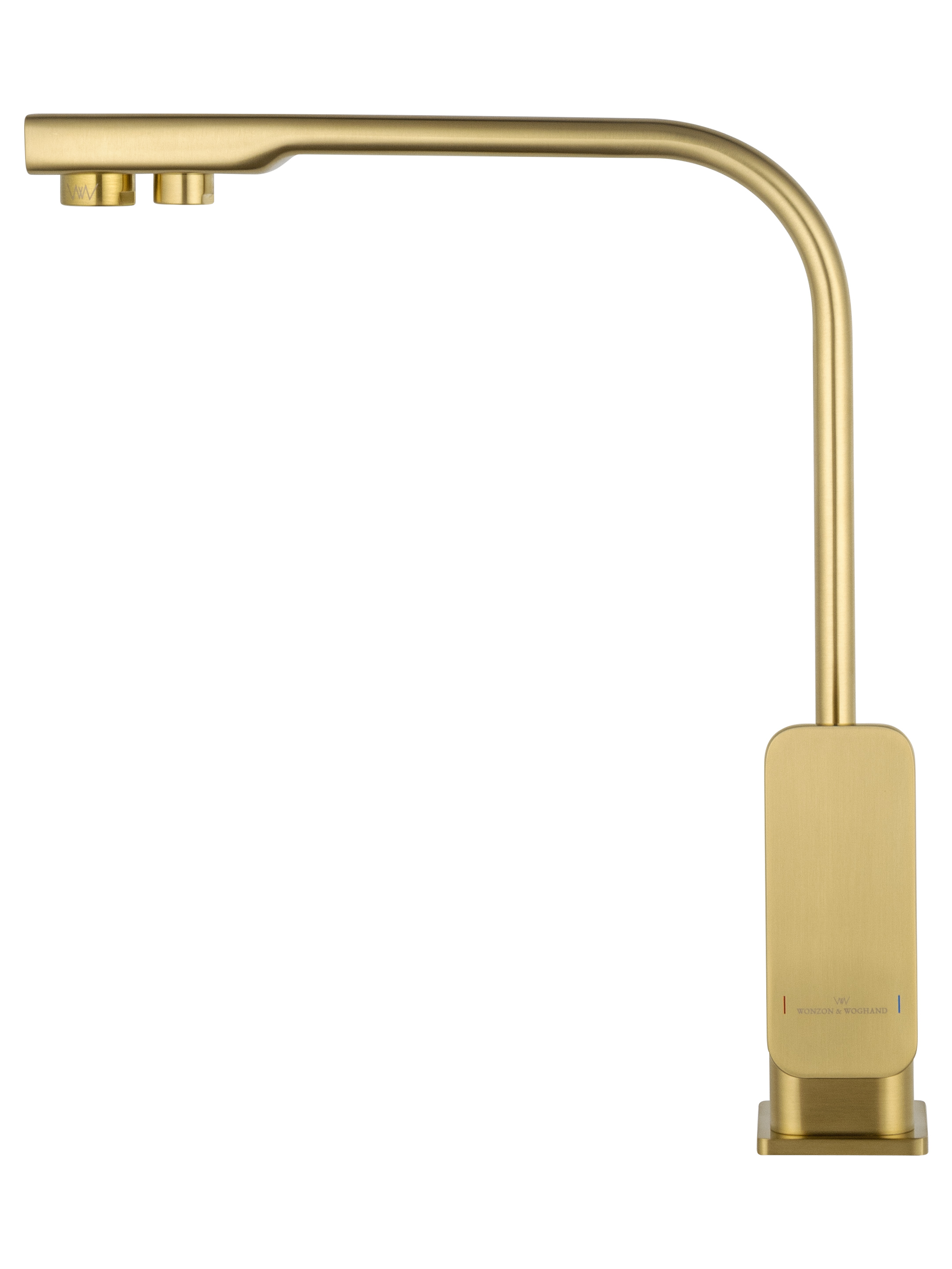 Смеситель для кухни c подключением фильтра WONZON & WOGHAND, Брашированное золото (WW-88458004-BG) - Gidratop.ru изображение