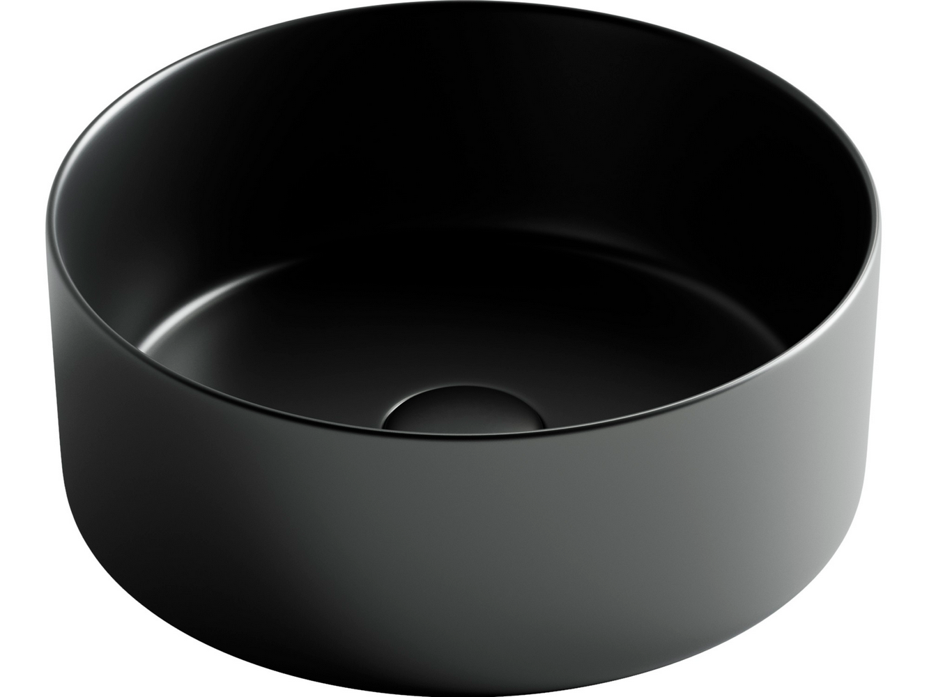 Умывальник чаша накладная круглая (цвет Черный Матовый) Element 358x358x137мм - Gidratop.ru изображение
