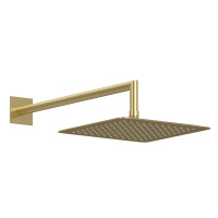 PORTA-TDDQ-30-SR Верхний душ 300x300мм с изливом 350 мм, квадратное сечение, исполнение матовое золото - Gidratop.ru изображение