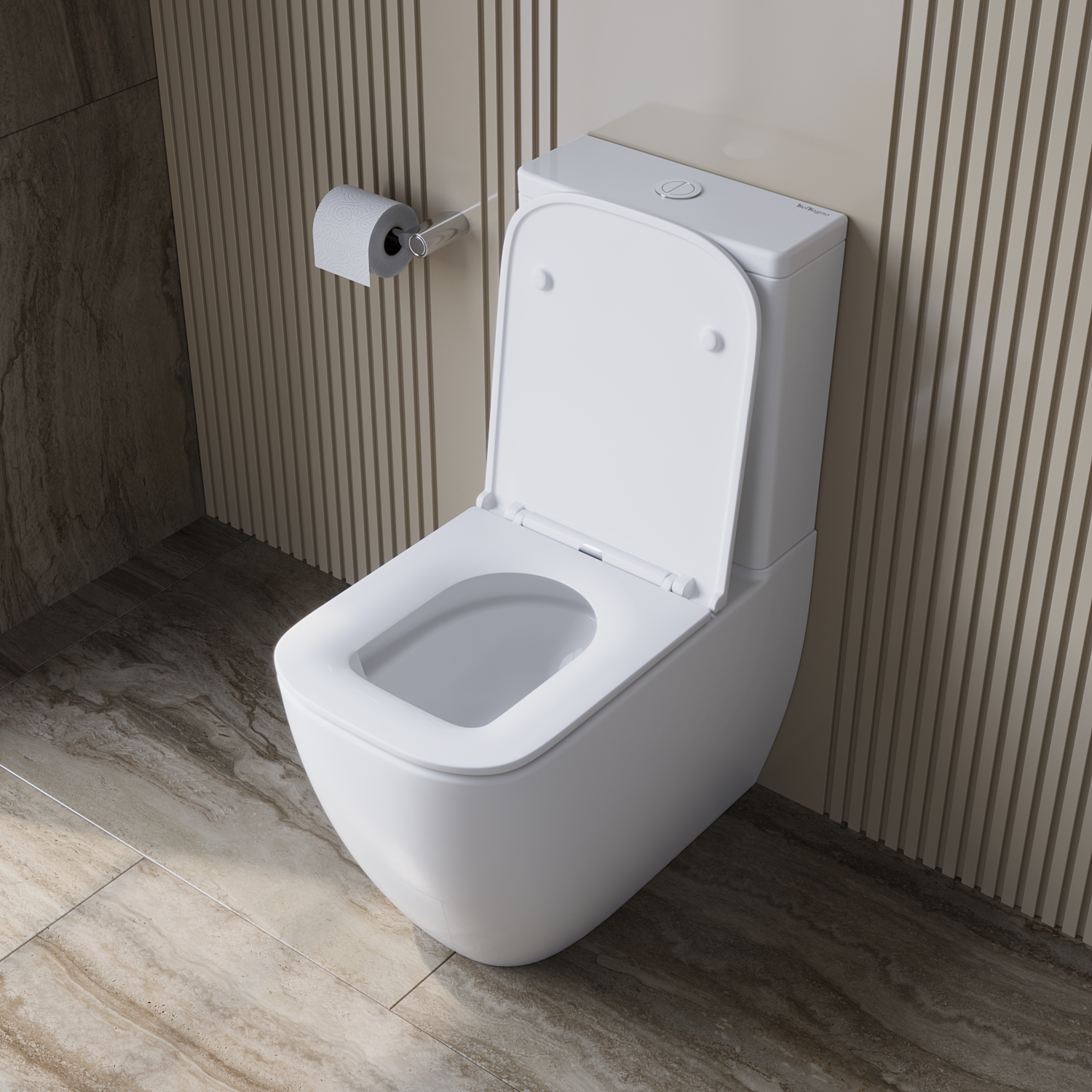 Унитаз-компакт безободковый со смывом TORNADO BelBagno LUCE-TOR BB2197CP-TOR/SC/BB2197T - Gidratop.ru изображение