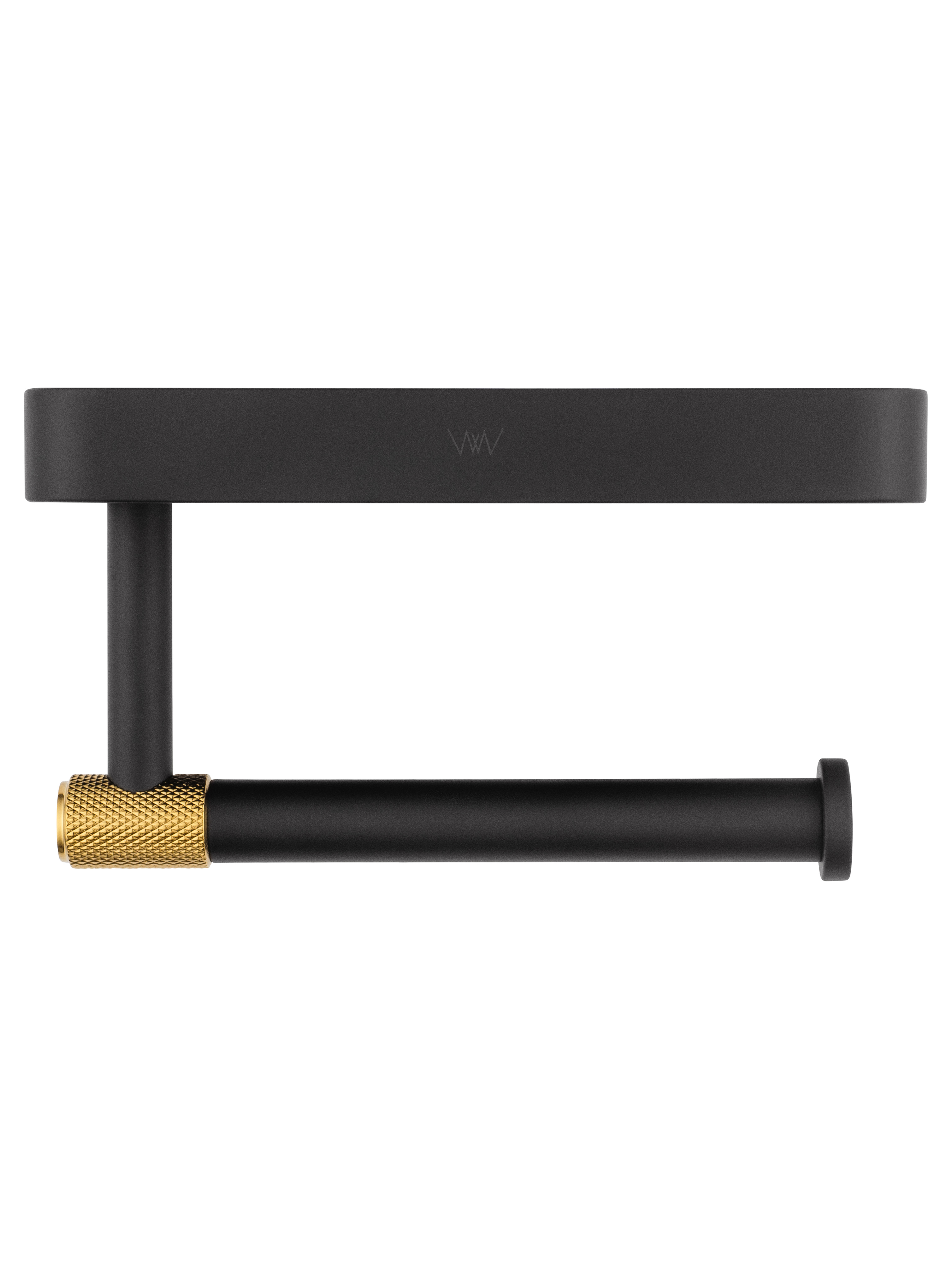 Держатель для туалетной бумаги с полкой WONZON & WOGHAND MAJESTIC, Черный/Золото (WW-9226) - Gidratop.ru изображение