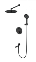 Душевая система с термостатом встраиваемая WONZON & WOGHAND STICK, Черный матовый (WW-88929010-MB) - Gidratop.ru изображение
