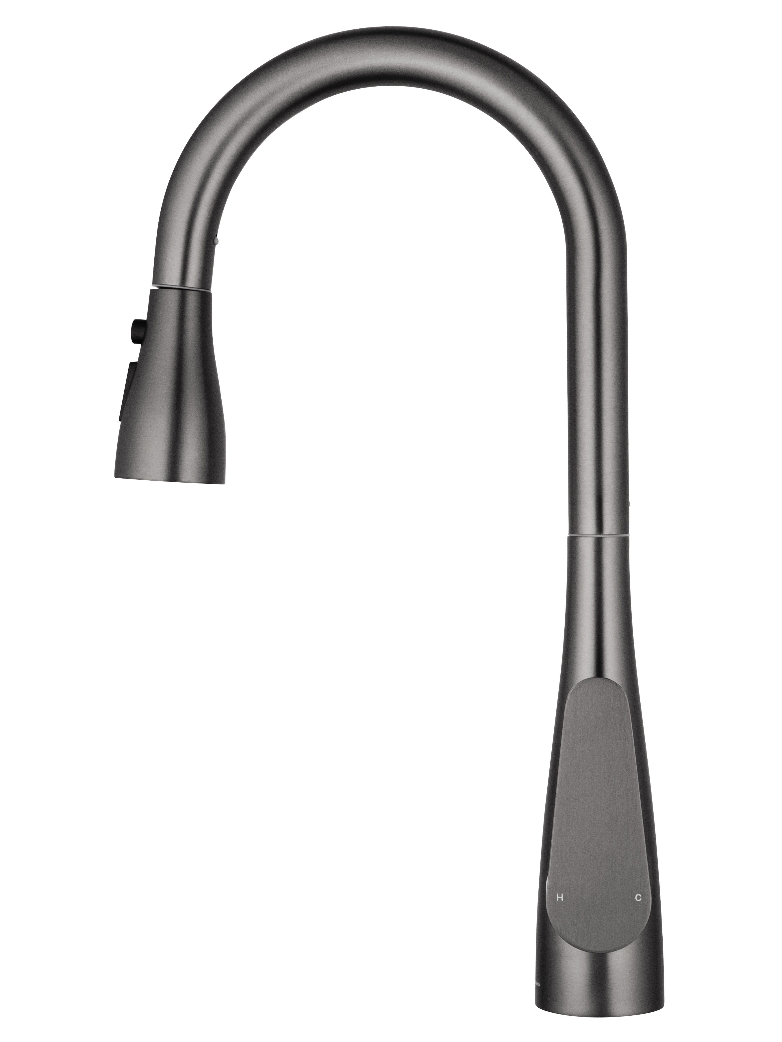 Смеситель для кухни с выдвижным изливом WONZON & WOGHAND, Темный графит (WW-121E201B-BGG) - Gidratop.ru изображение