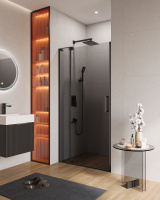 Душевая дверь в нишу CEZARES SLIDER-B-1-90/100-GRIGIO-NERO - Gidratop.ru изображение