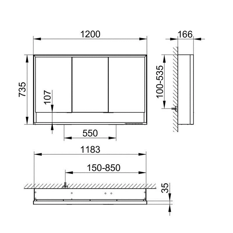 Зеркальный шкаф Keuco Royal Lumos 14305171304, 120 см, с подсветкой, с подогревом, анодированный серебристый алюминий/зеркало - Gidratop.ru изображение