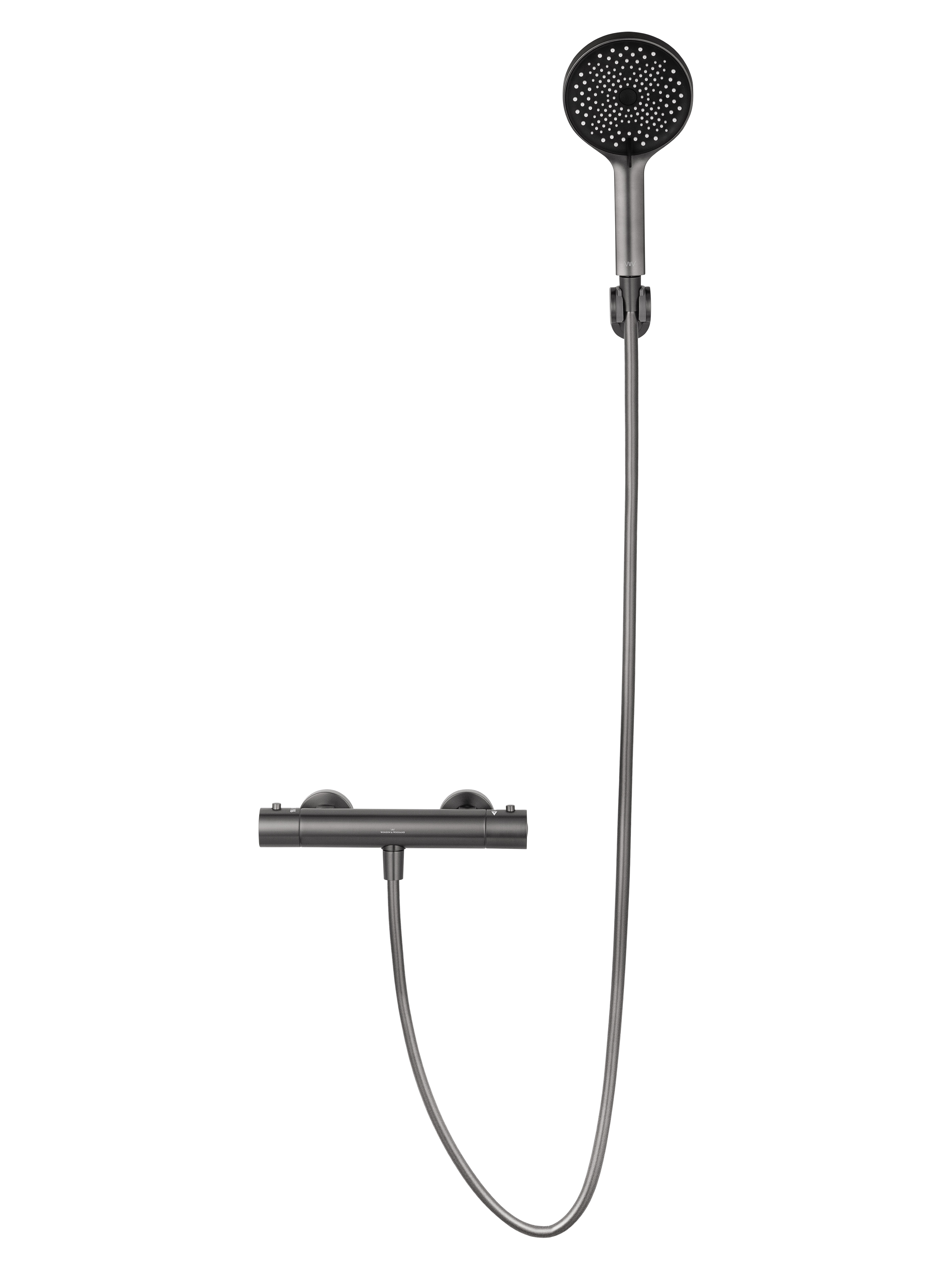 Смеситель для душа с термостатом WONZON & WOGHAND INN 3, Темный графит (WW-B2065-A-BGG) - Gidratop.ru изображение