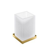 Colombo Look Стакан настольный, цвет: PVD золото матовое/матовое стекло - Gidratop.ru изображение