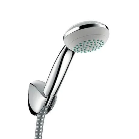 Душевой гарнитур Hansgrohe Crometta 85 Mono 27577000, шланг 160 см, корпус хром, лицевая часть серая, 1 режим струи - Gidratop.ru изображение