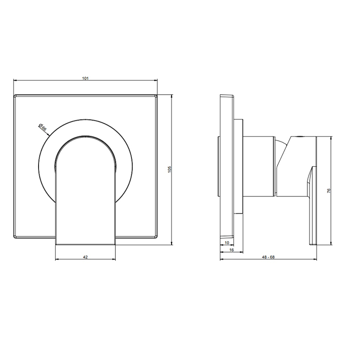 Gessi Emporio Via manzoni внешние части для настенного смесителя на 1 позицию, цвет: Chrome - Gidratop.ru изображение