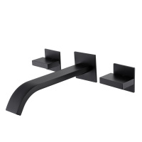 Смеситель ABBER Wasserfall AF8612B для раковины скрытого монтажа, черный матовый - Gidratop.ru изображение