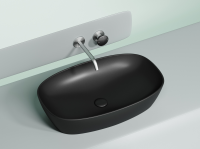 Умывальник чаша накладная овальная (цвет Черный Матовый) Element 600x380x138мм - Gidratop.ru изображение