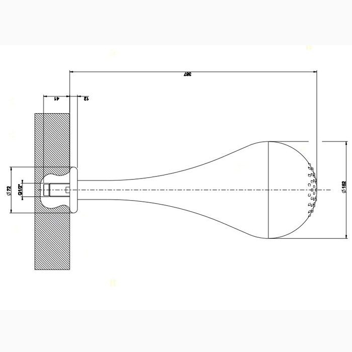Gessi Goccia верхний душ для потолочного крепления каплевидной формы, h=387мм, цвет: хром - Gidratop.ru изображение