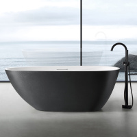 Ванна из искусственного камня ABBER Dortmund AM9911BW черно-белая матовая - Gidratop.ru изображение