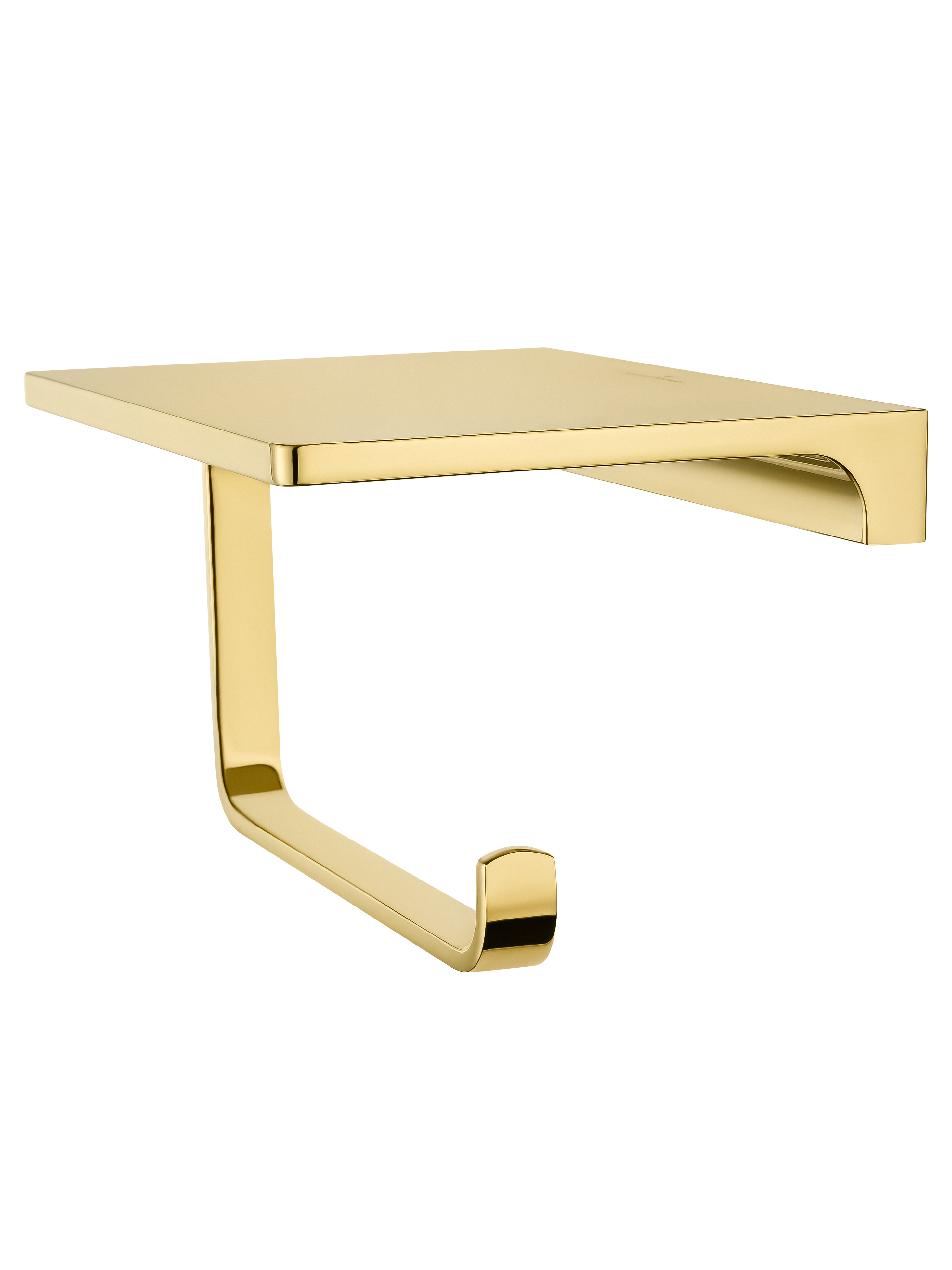 Держатель для туалетной бумаги с полкой WONZON & WOGHAND ECLIPSE, Глянцевое золото (WW-9126-LG) - Gidratop.ru изображение