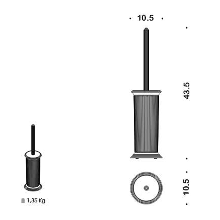 Colombo Hermitag, Туалетный ершик с колбой, напольный 43.5см, Цвет: античная бронза/матовое стекло - Gidratop.ru изображение