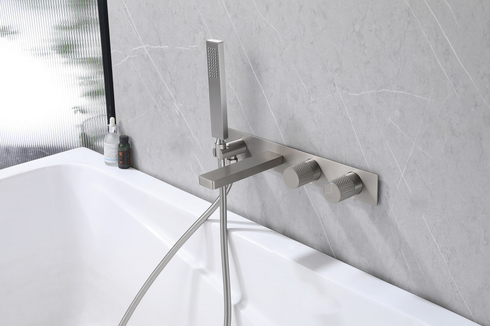 Смеситель ABBER Rund AF8730SP для ванны скрытого монтажа, сатин - Gidratop.ru изображение