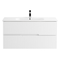 DUET База под раковину подвесная с двумя выкатными ящиками, Bianco Lucido, 970x450x500, DUET-1000-2C-SO-BL - Gidratop.ru изображение