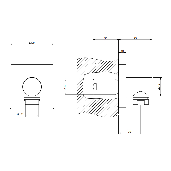 GESSI Rilievo вывод воды на 1/2, цвет: хром - Gidratop.ru изображение