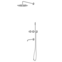 Душевая система ABBER Wasser Kreis 316 AF8150BST скрытого монтажа с изливом, термостат, сталь брашированная - Gidratop.ru изображение