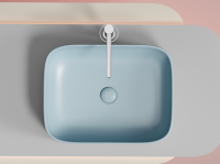 Умывальник чаша накладная прямоугольная (цвет Голубой Матовый) Element 505x380x150мм