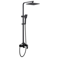 Душевая стойка ABBER Wasserfall AF8616BL с изливом, черный матовый - Gidratop.ru изображение