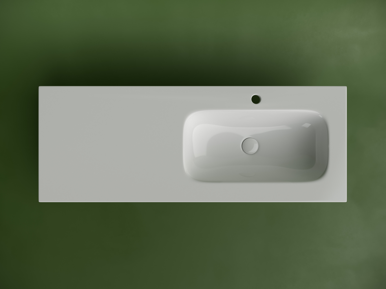 Раковина накладная мебельная CERAMICANOVA Grace прямоугольная 1210x457x137 с чашей справа и отверстием под смеситель цвет белый CN7021 - Gidratop.ru изображение