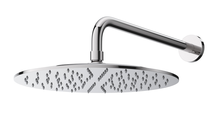 LEAF-DSIP-30-L-01 Душевая система со встраиваемым смесителем, верхним душем 30 см с кронштейном и ручным душем со штуцером, держателем и шлангом, исполнение хром - Gidratop.ru изображение