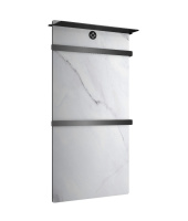 Полотенцесушитель электрический с каменной плитой Белый мрамор WONZON & WOGHAND STUTTGART, Темный графит (WW-A504W-GM) - Gidratop.ru изображение