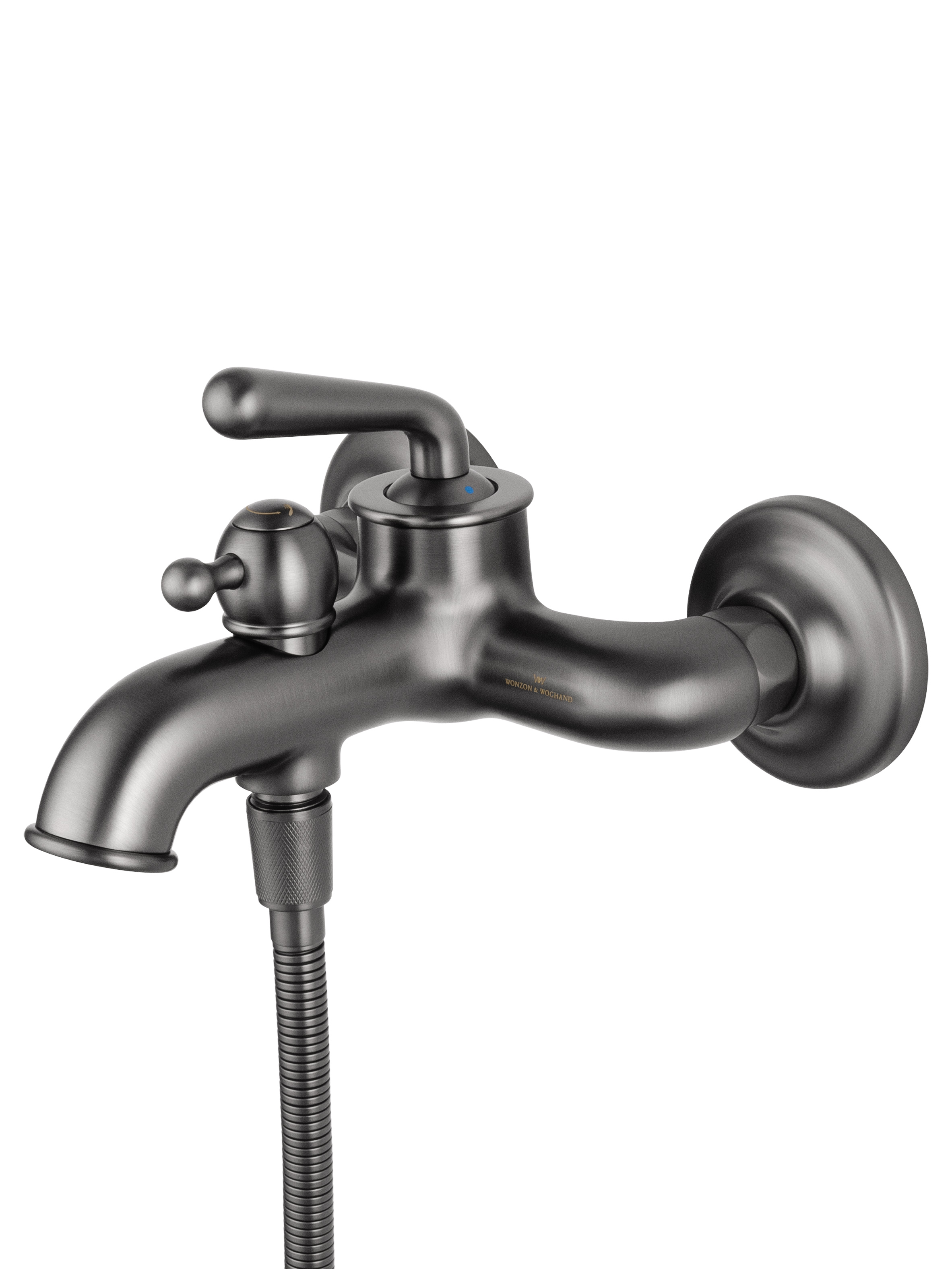 Смеситель для ванны с душем WONZON & WOGHAND STEAM, Темный графит (WW-88639008-BGM) - Gidratop.ru изображение