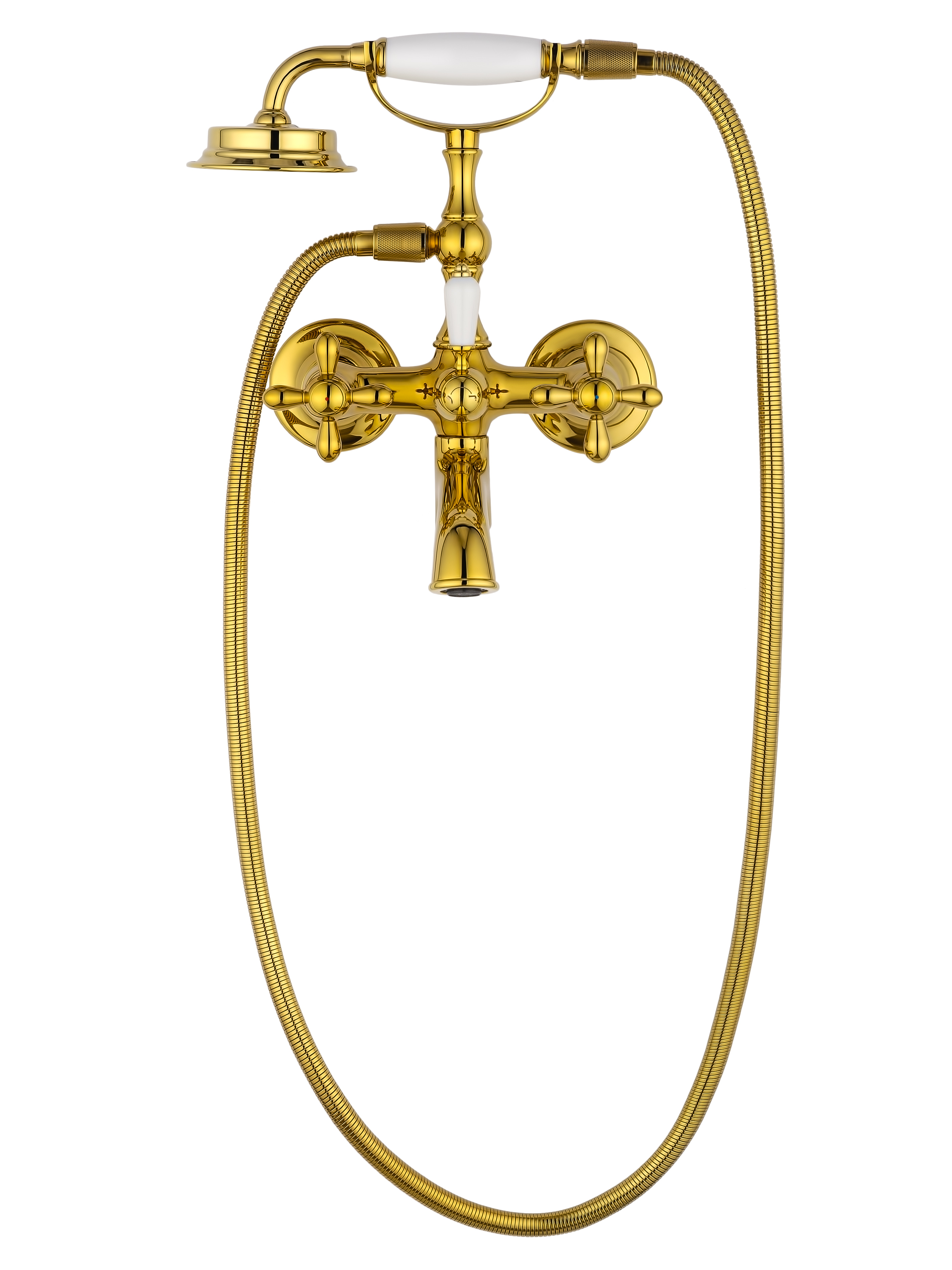 Смеситель для ванны с душем WONZON & WOGHAND RETRO, Глянцевое золото (WW-88639020-PG) - Gidratop.ru изображение