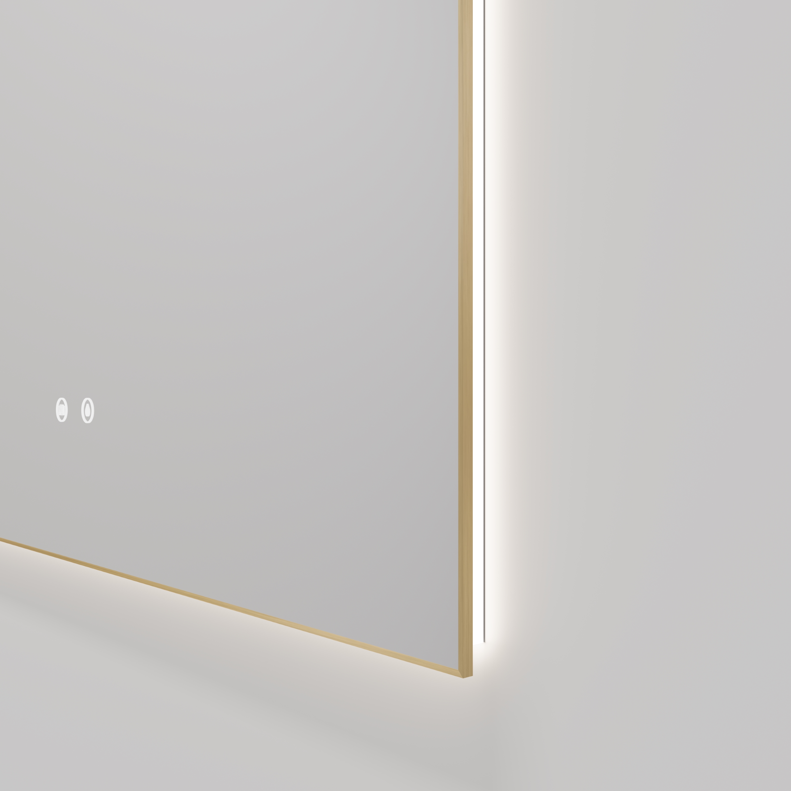 Зеркало LED VLM-4F100BG-2 1000х800 c сенсорным выключателем, антизапотевание, брашированное золото - Gidratop.ru изображение