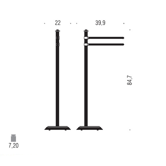 Colombo Hermitag Стойка с 2-мя полотенцедержателями, напольная, h:84,7см, цвет: античная бронза - Gidratop.ru изображение