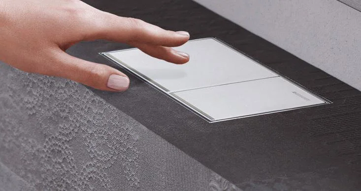 Клавиша Geberit Sigma Type 60 115.640.SJ.1, двойной смыв, цинковое литье, стекло черное - Gidratop.ru изображение