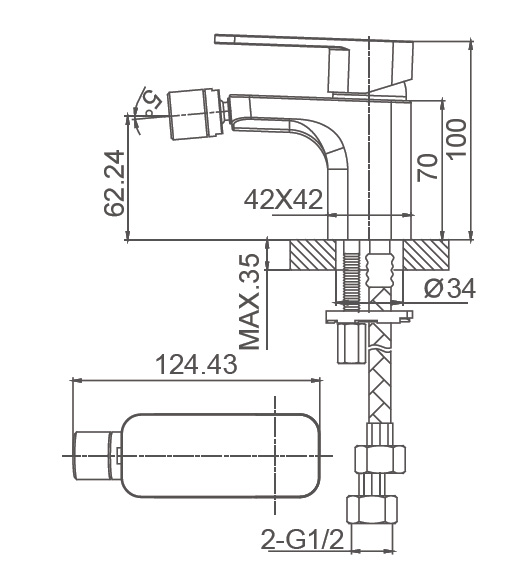 Смеситель для биде WONZON & WOGHAND ARNIE, Хром (WW-695001-CR) - Gidratop.ru изображение