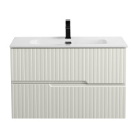 DUET-N База под раковину подвесная с двумя выкатными ящиками, альпака брашированная, 800x457x500, DUET-N-800-2C-SO-AS-P - Gidratop.ru изображение