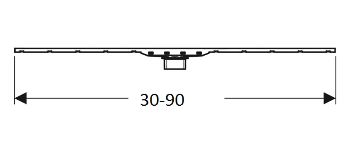 Решетка душевого канала Geberit CleanLine80 90х1см, без сифона, 154.440.QC.1 - Gidratop.ru изображение
