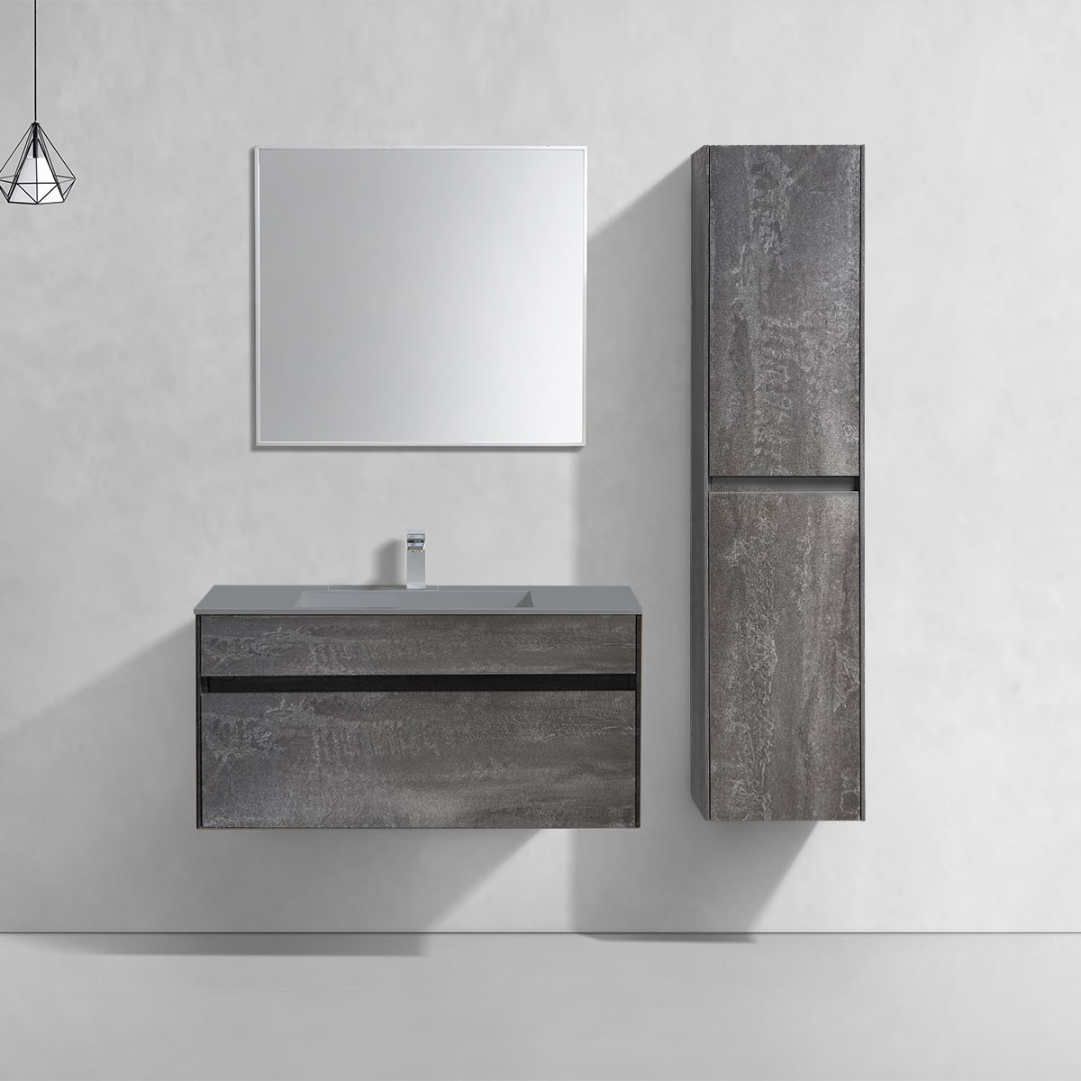 База под раковину Chiara 1000 подвесная, 1 выкатной ящик soft-close, G.Stone - Gidratop.ru изображение