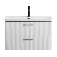 DUE База под раковину подвесная с двумя выкатными ящиками, Белый металлик, 800x422x500, DUE-800-2C-SO-BM-P - Gidratop.ru изображение