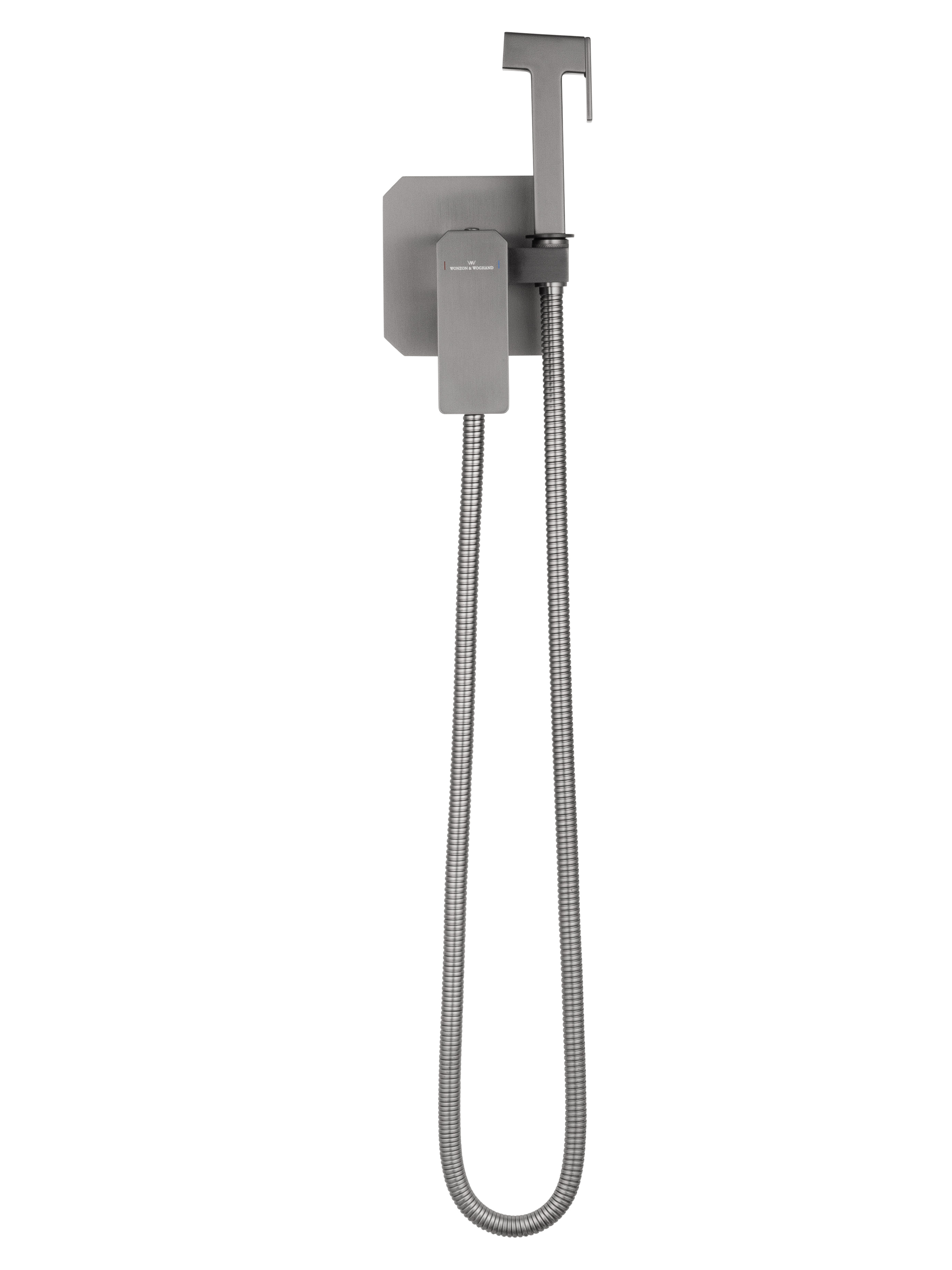 Смеситель с гигиеническим душем встраиваемый WONZON & WOGHAND DIAMOND, Темный графит (WW-88829011-BGM) - Gidratop.ru изображение