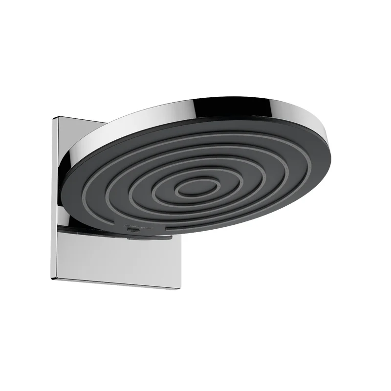 Верхний душ с держателем Hansgrohe Pulsify 24151000 S, EcoSmart, 26 см, 1 режим струи, хром, диск графит - Gidratop.ru изображение