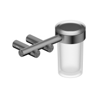 Стакан для зубных щеток с держателем ABBER Osten 316 AA1860BGG оружейная сталь брашированная - Gidratop.ru изображение