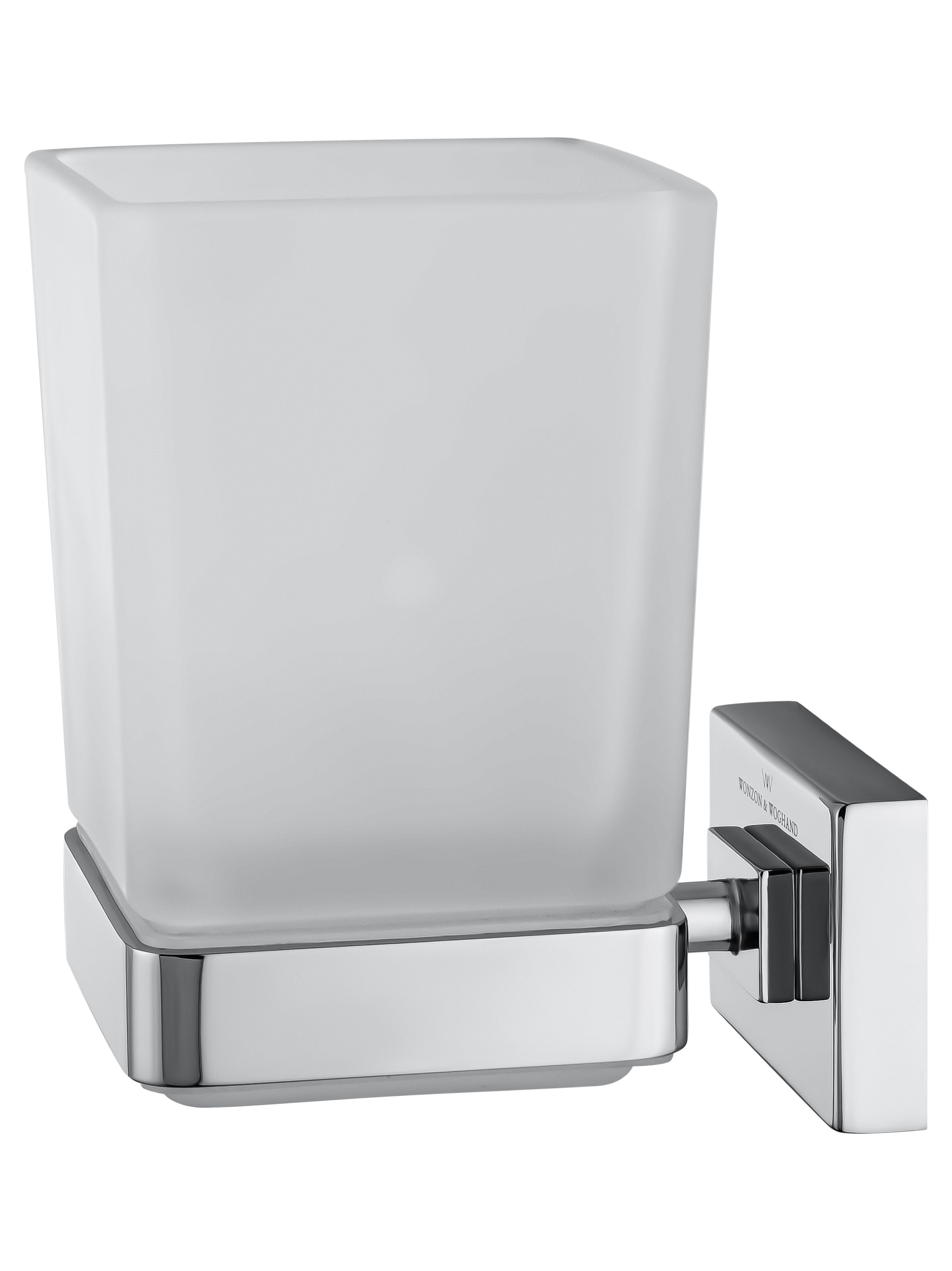 Стакан для зубных щеток с держателем WONZON & WOGHAND FLAT, Хром (WW-9721) - Gidratop.ru изображение